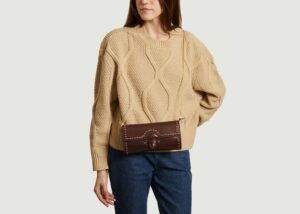 Sac Pochette Cuir Petite Mendigote Chocolat