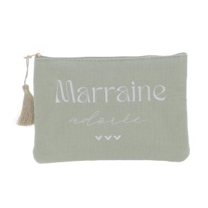 Pochette Marraine adorée light kaki