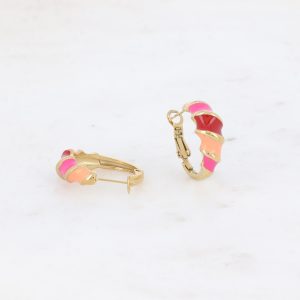 CREOLES TORSADEES DORE ROUGE ROSE ET CORAIL