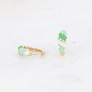 CREOLES TORSADEES DORE VERT, CIEL, turquoise