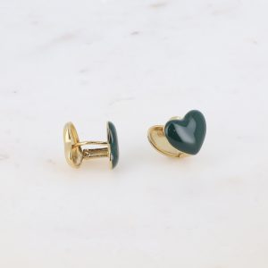 creoles double coeur email vert