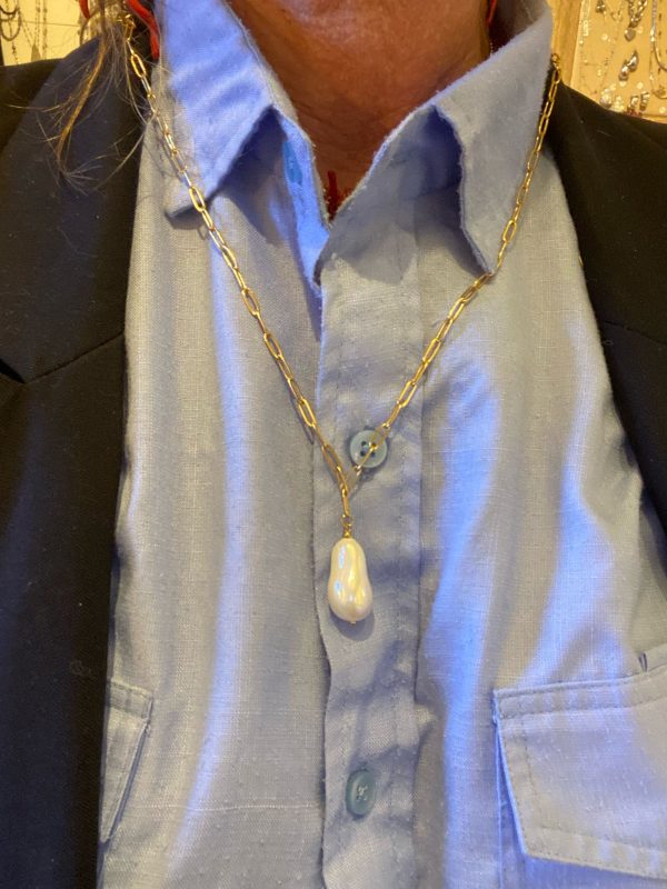 Collier chaîne et perle