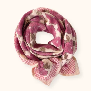 Foulard Imprimé "Bloom" Macadamia Apaches