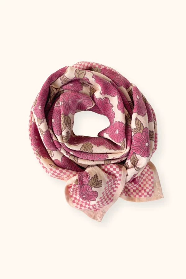 Foulard Imprimé "Bloom" Macadamia Apaches