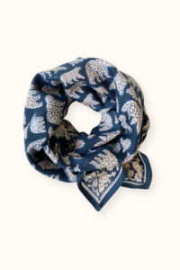 BIG FOULARD ATIKA OURS BLEU ET BLANC