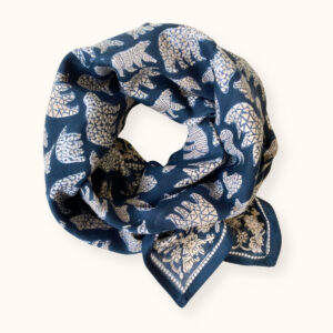 BIG FOULARD ATIKA OURS BLEU ET BLANC