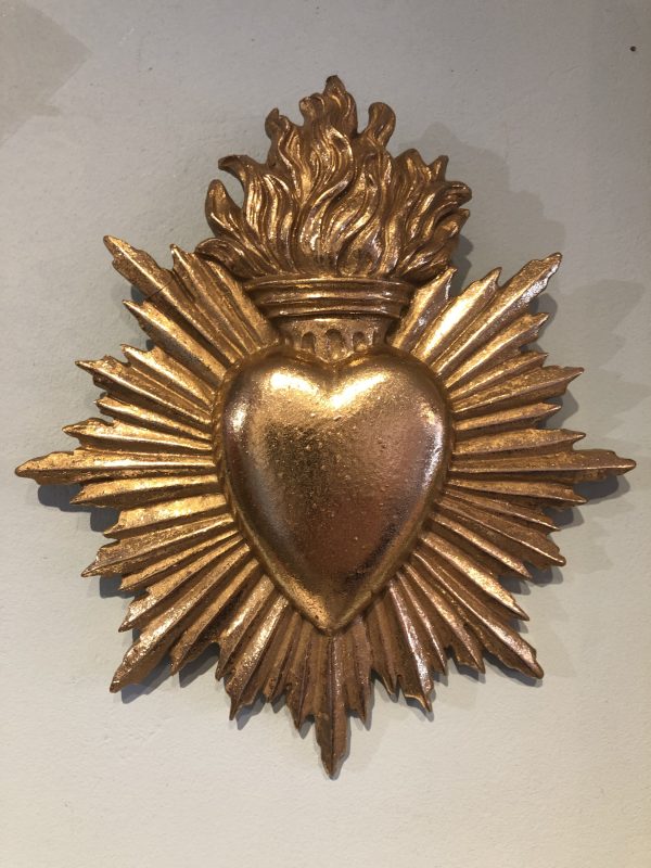 coeur ex voto doré